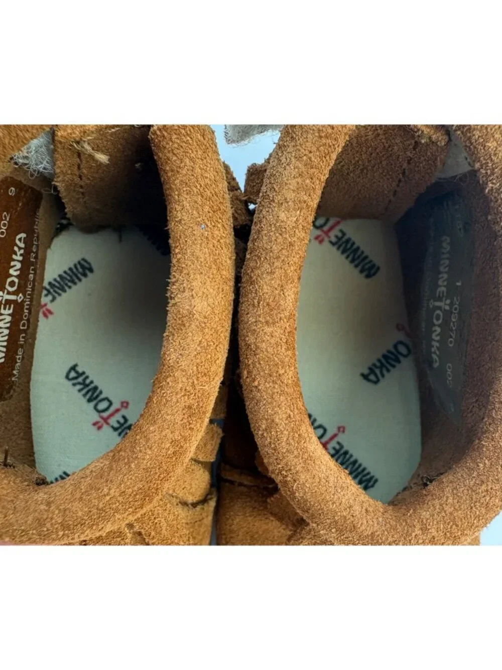 Minnetonka Back Strap Baby Fringe Bootie Brown Suede Moccasin Infant Size 1